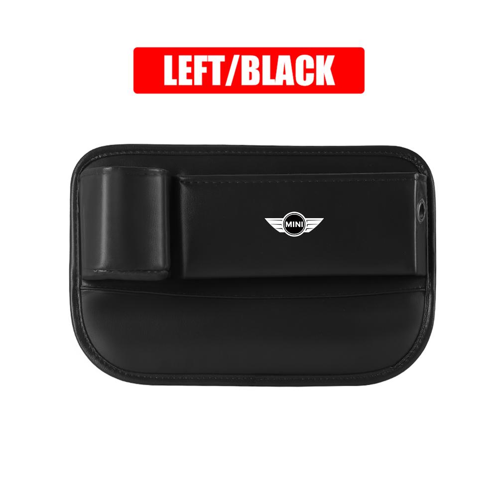 CBEJ7 Leather Car Seat Gap Crevice Storage Box Organizer Cup Holder For MINI Cooper S JCW WORKS R55 R56 F55 F56 R57 R58 R59 CLUB MAN