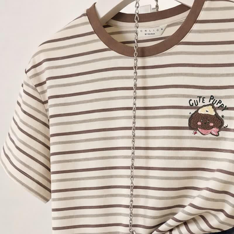 TonLion Women's Striped Short-Sleeve T-Shirt