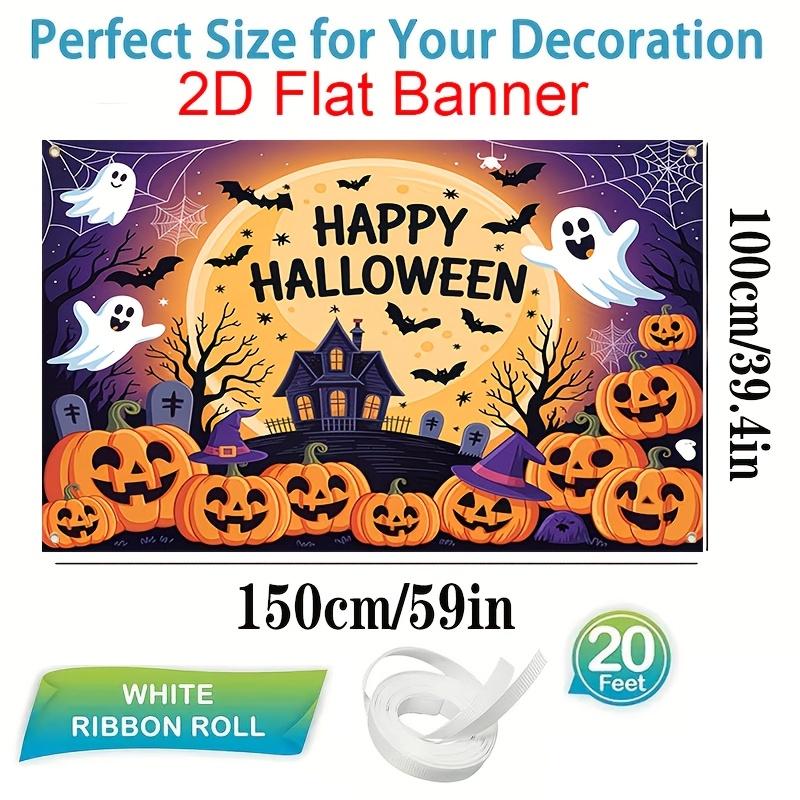 1Pcs Happy Halloween Spooky Pumpkin Elements Decoration Background Halloween Backdrop Decorations For Photo Studio Booth Party