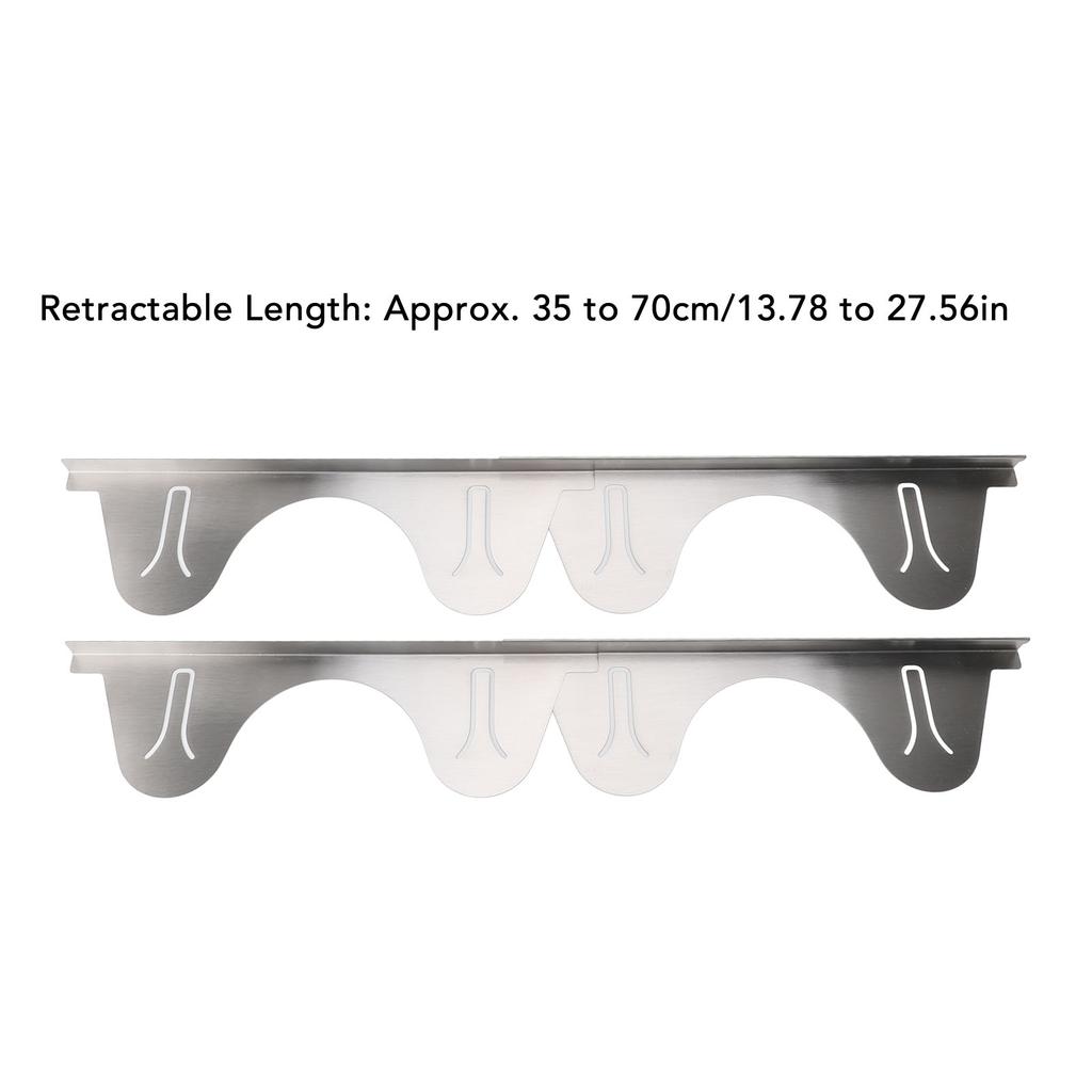 2 Pairs Stove Gap Cover Stainless Steel Retractable Stove Oven Gap Filler Guard Kitchen Counter Side Gap Silver 35cm to 70cm