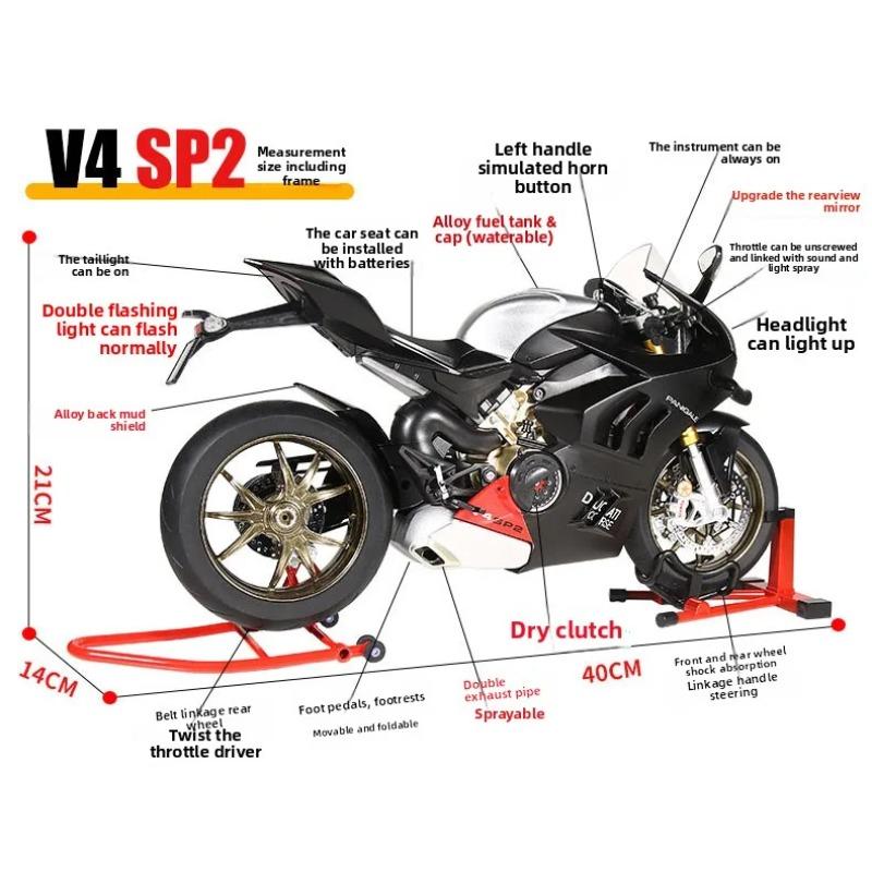 Spray 1/6 Ducati V4S V4SP2 Racing Motorcycle Model Diecast Alloy Motorbike Toy Boyfriend Gift Collection Miniature Voiture