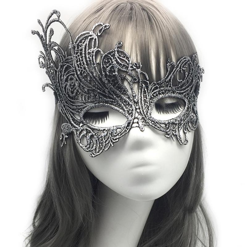 2x Halloween Party Mask for Women Men Masquerade Mask Half Face Mask Evening Prom Mask Lace Eye Mask Mardi Gras Mask-Ins