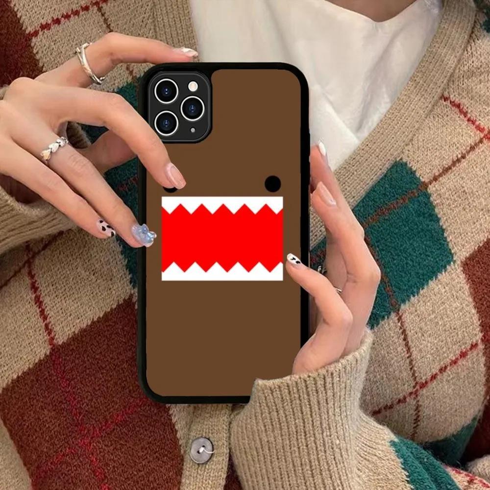 Cute Domo-kun Phone Case Silicone PC+TPU For For iPhone  11 12 13 14 15 16 Plus Pro Max Cover