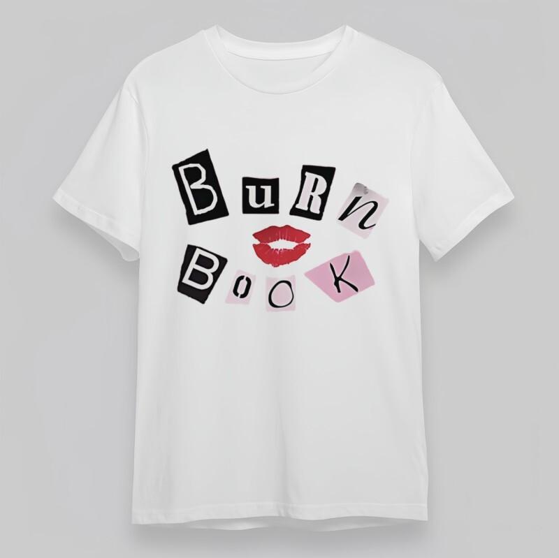 

Women s Trend Classic T-Shirt Edgy Burn Book with Red Lips Graphic Plus Size Tee 4XL