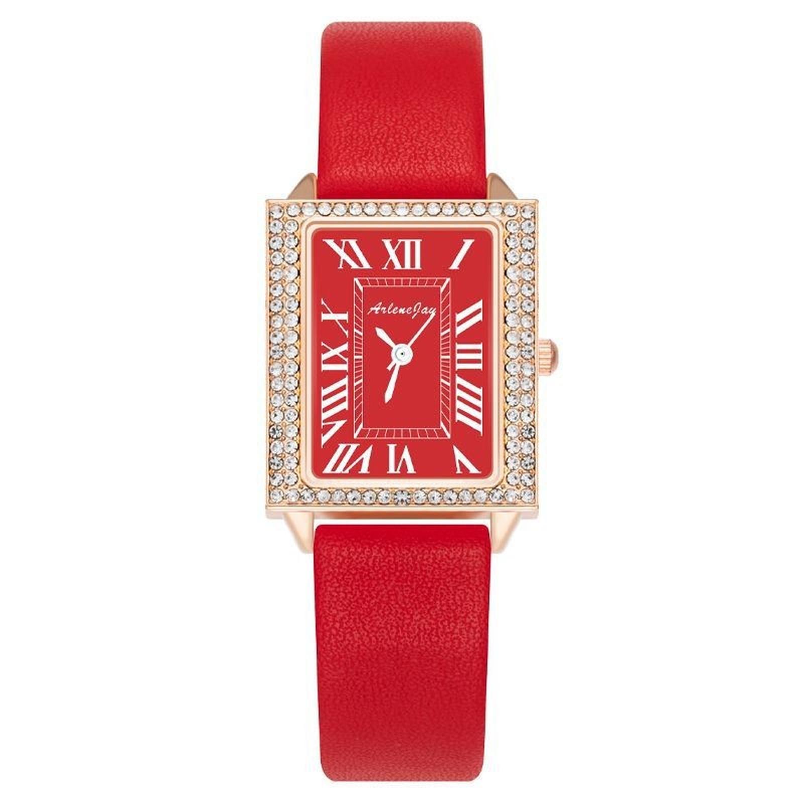 

Women Fashion Leather Watch One Size красный