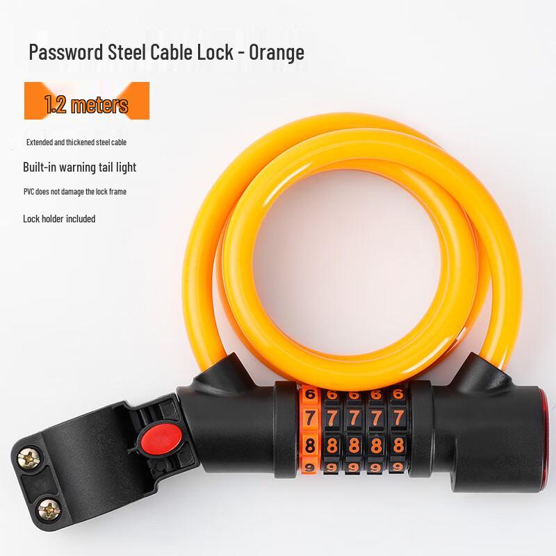 Lishi 5-Digit Password Bicycle Lock with Taillight