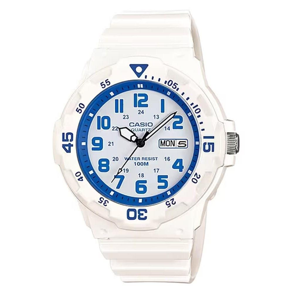 CASIO Standard Quartz Wristwatch MRW-200HC-7B2V Mens Gloss White Blue Overseas Model
