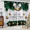 2pcs Christmas Snowman Christmas Tree Cartoon Printed Curtains Restaurant Bedroom New Year Decoration Curtains Children Gifts