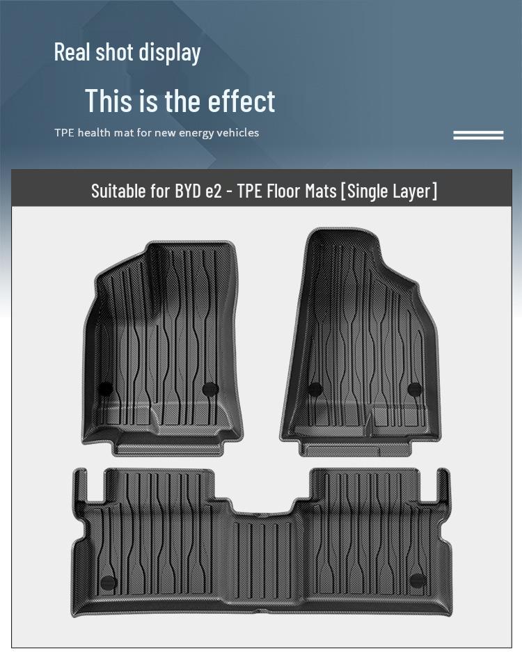Eco-Friendly TPE Floor Mats for 2023 BYD E2 - Dirt-Resistant, Waterproof, Includes Trunk Mat