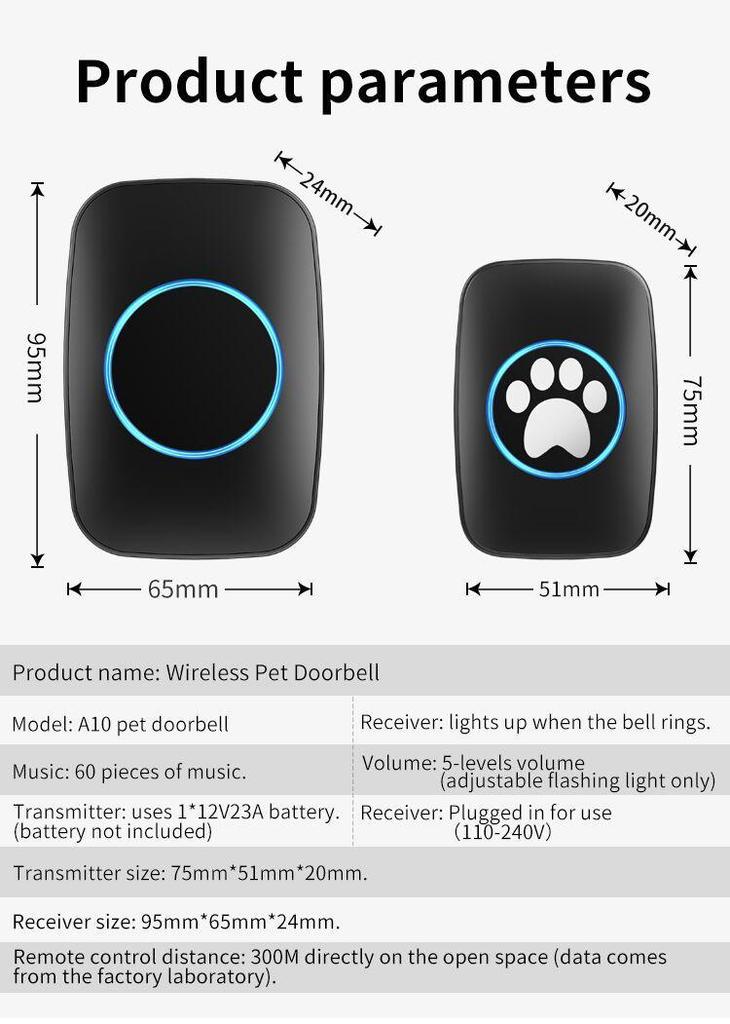 Wireless Dog Training Bell: Waterproof Push-Pull Doorbell for Indoor/Outdoor Use