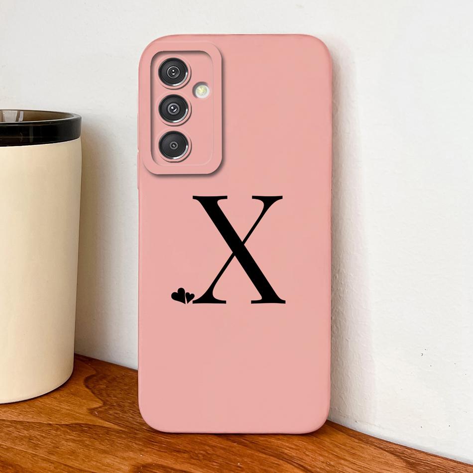 Custodia Per Samsung Galaxy A15 A25 A35 A55 Lettere Semplici Cover per Telefono Silicone Liquido Protezione Completa Alta Qualità Cover Posteriore Morbida