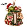 Christmas Tree Decoration with Money Clip Cash Gift Ornament 2D Acrylic Green Elf Card Decoration Personalized for Teenagers Xmas Hanging