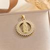 New Gold-plated Colored Zircon Pendant Retro Virgin Mary Series All-match Temperament Pendant Necklace Jewelry Random