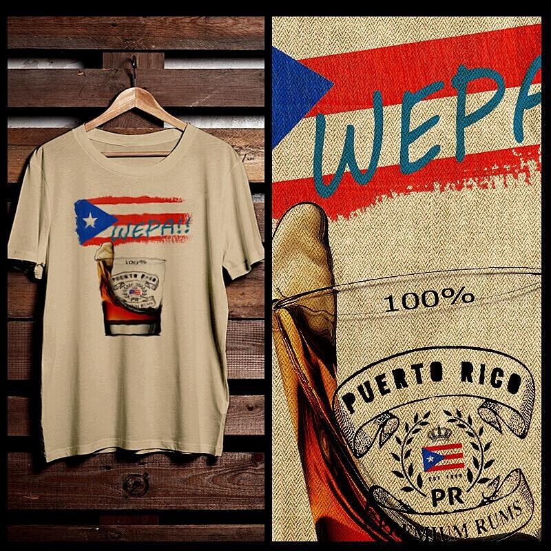 

Puerto Rico t-shirt The Bronx Puerto Rican flag Boricua Wepa PR rum WHITE Tee S