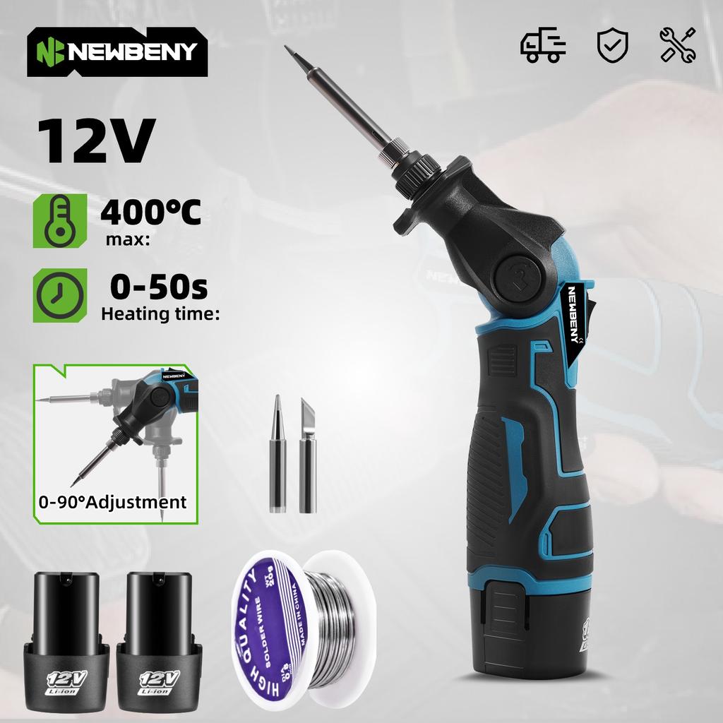 Newbeny 30W Electric Soldering Iron Gun Welder Hot Air Gun Heating Welding Machine 400℃ Adjustable Temperature For 12V Battery
