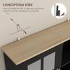 Kitchen Sideboard, Tall Kitchen Storage Unit, Storage Cabinet with Worktop, 3 Glass Doors, 2
