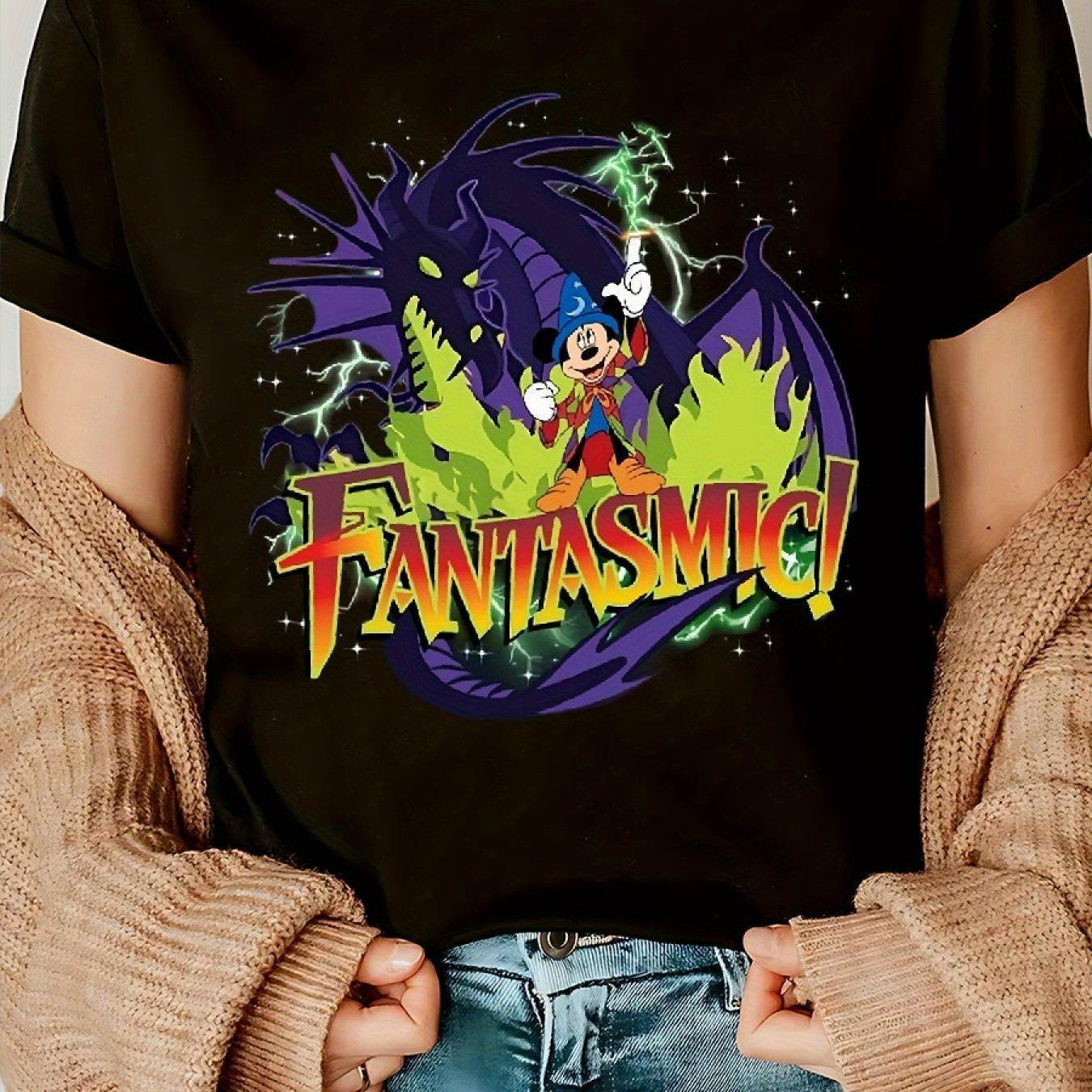 Womens Mickey Mouse Wizards Fantasmic Dragon TShirt Magic Series Official Costume Fantasy Apparel S