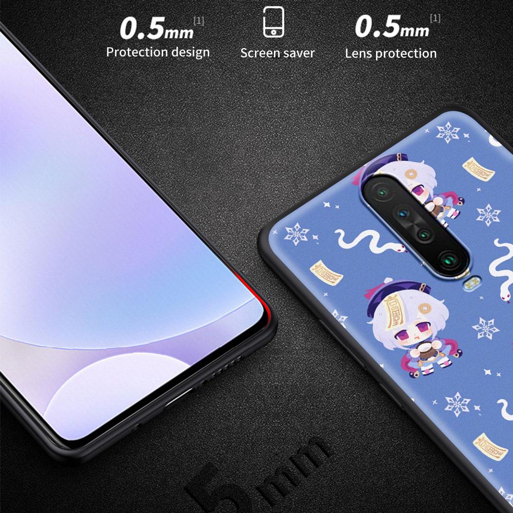 Kreslený silikonový kryt na telefon Genshin Impact pro Xiaomi Redmi Note 10 9S 9 8 Pro 8T 8A 9A 9C 7 7A K40 Měkký kryt Coque Funda