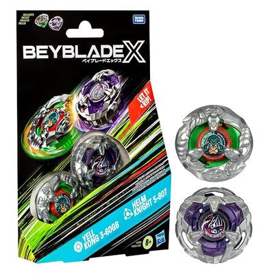 Beyblade X Yell Kong 3-60GB & Helm Knight 5-80T Doppelpack Set, Enthält 2 Rechtsdrehende Kreisel, Kampf To
