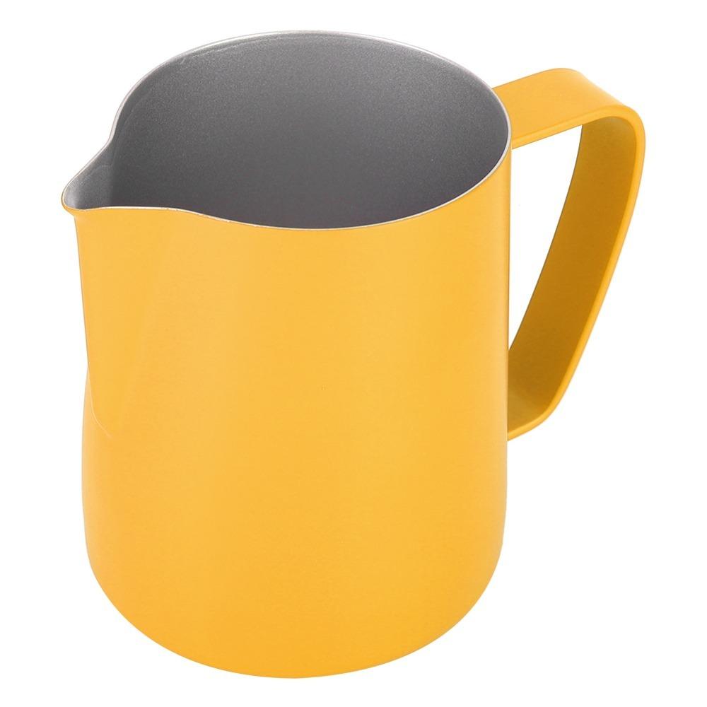 Yellow Coating Milk Frothing Jug Stainless Steel Coffee Latte Cup Milk Steamer Jug Coffee Utensils жёлтый