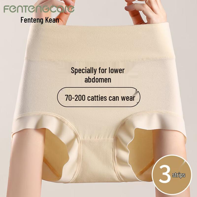 FENTENGCARE Women's 3-Pack Antibacterial High-Waist Tummy Control Seamless Underwear