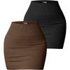 Women's Skirt Elastic Rib High Waist Mini Wrap Hip Skirt
