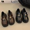 Muffin Platform Heightening Loafers Women's Shoes 2025 Spring New British Style Small Leather Shoes Genuine Leather Mary Jane Shoes