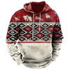 Christmas Men's Hoodie Retro Indian Animal Pattern Cowboy Style Casual Fashion Hooded Sweatshirt Unisex Harajuku Oversized Top