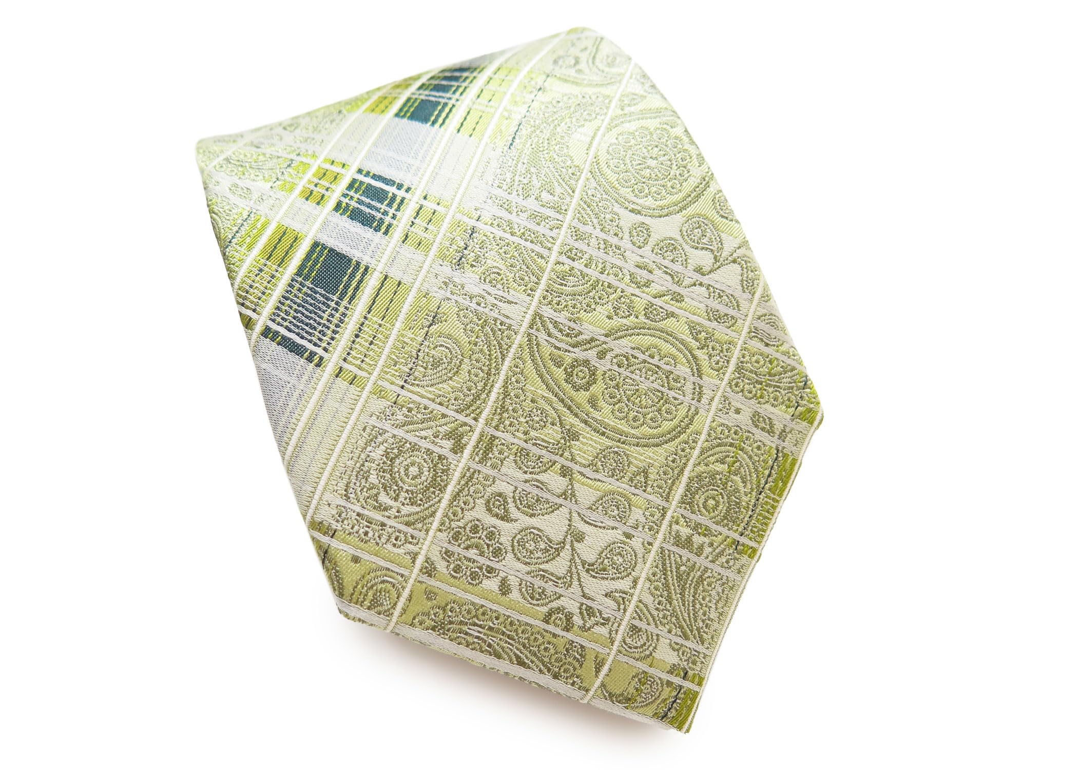 

Шелковый галстук в клетку пейсли Simon Carter [SIMON CARTER] (Желто-зеленый)