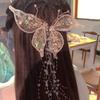 1Pair Fairy Wedding Bridal Headdress Animal Tassel Hair Clip Retro Butterfly Hairpins  Girl