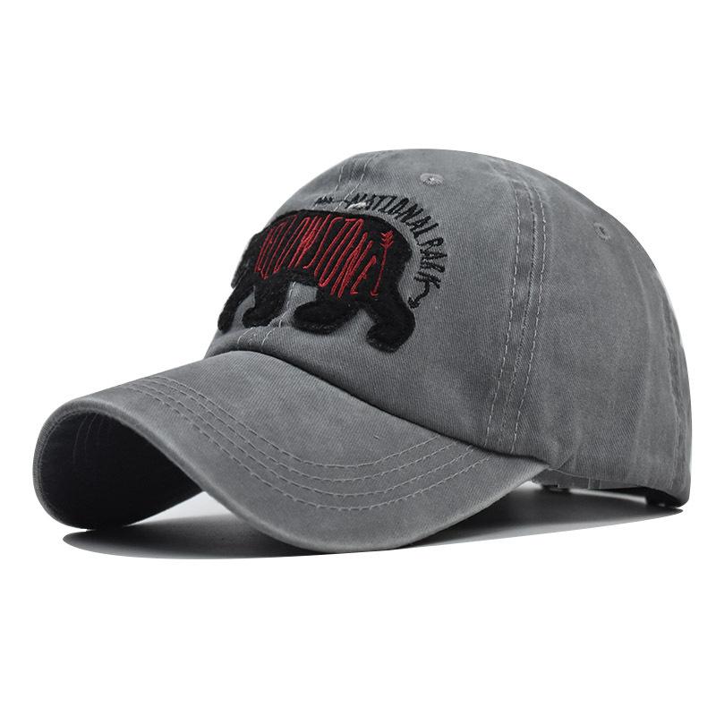 NORTHWOOD Bear Embroidered Baseball Cap Outdoor Peaked Cap Cotton Washed Men's Outdoor Baseball Hats for Men Women