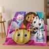 Cute Gabbys Dollhouse Cartoon Girl Kids Flannel Blanket Soft Warm Throw Blanket for Bed Bedroom Room Living Room Christmas Gift