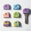 5 Random Color Floral Silicone Key Caps Creative Key Identifier Anti-Slip Key Protective Cover