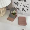 Simple Ins Cosmetic Mirror Folding Portable PU Leather Small Mirror Student Dormitory Desktop Can Stand Dressing Mirror