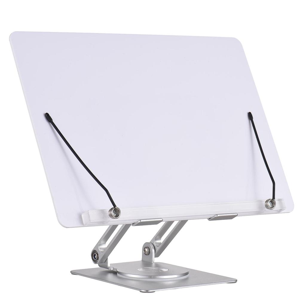 Desktop Book Stand for Reading with 360 Degrees  Rotating Base & Page Clips Foldable and Angle Adjustable