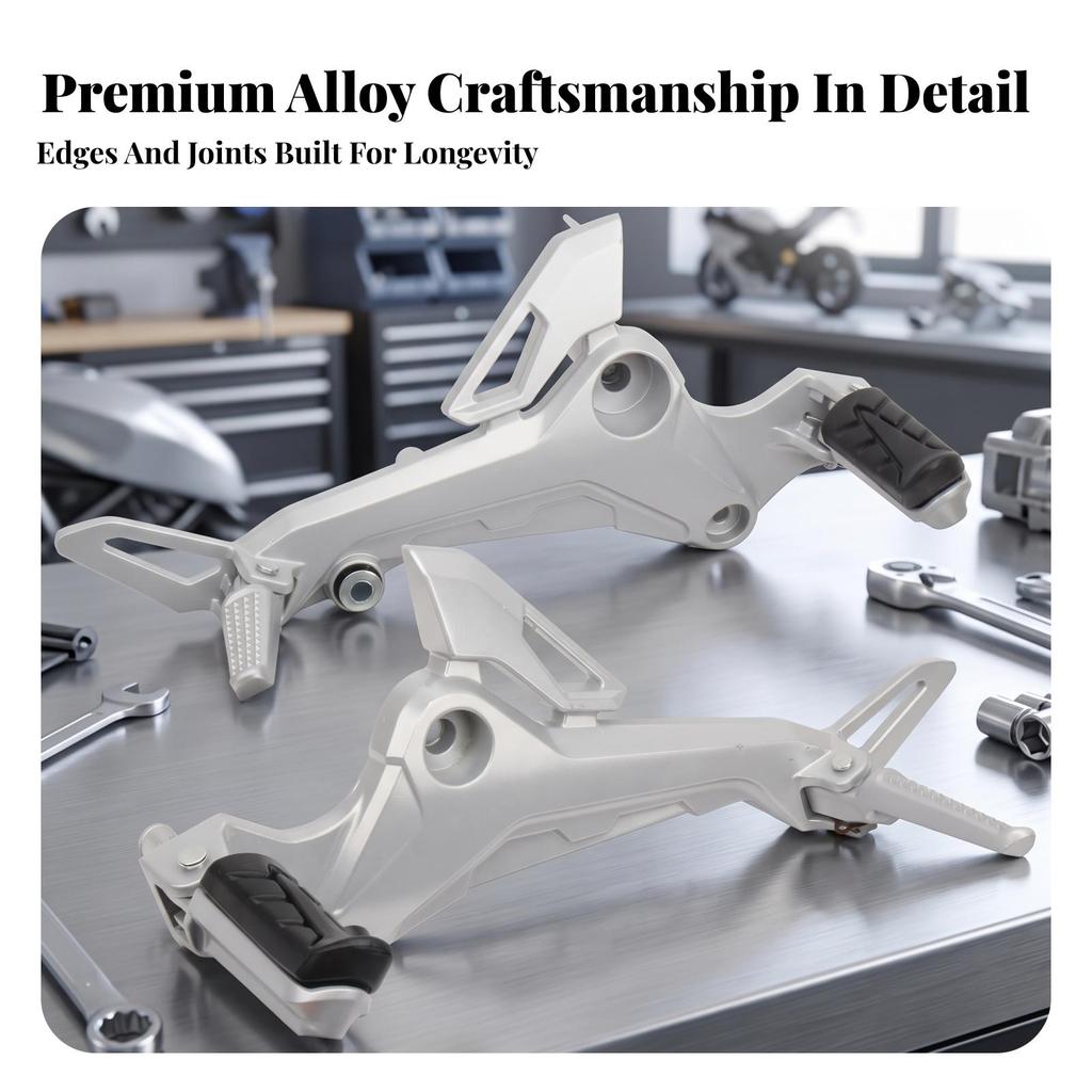 Foot Peg Assembly Lightweight Motorcycle Footrest with Brackets Textured