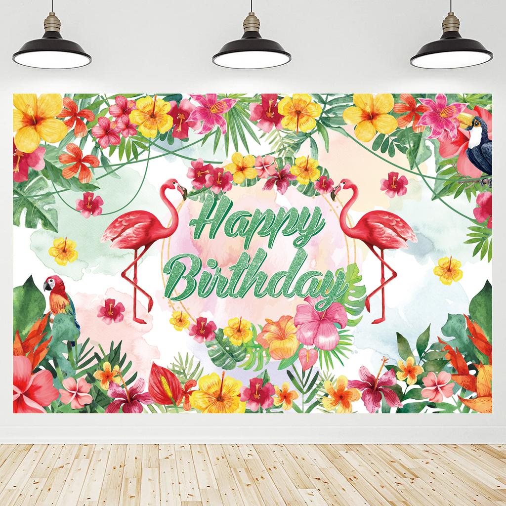 Hawaii Tropical Photography Backdrop Seaside Flamingo Baby Birthday Weeding Decor Photographic Backgrounds