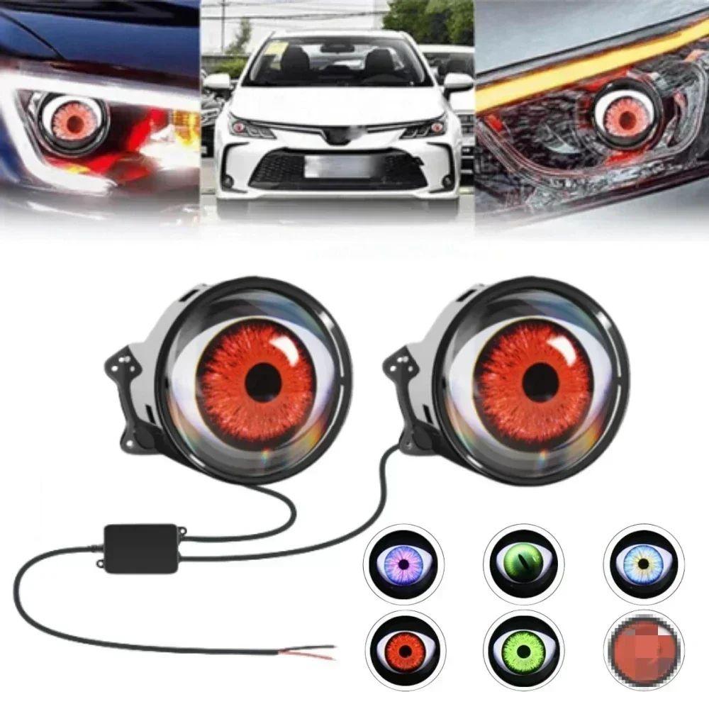2 Stück 3 Zoll Devil Eye LED Scheinwerfer Kit Auto Dynamische Lichter 12V mit Fernbedienung Steuerung Augen Nachrüstsätze Scheinwerferbaugruppe
