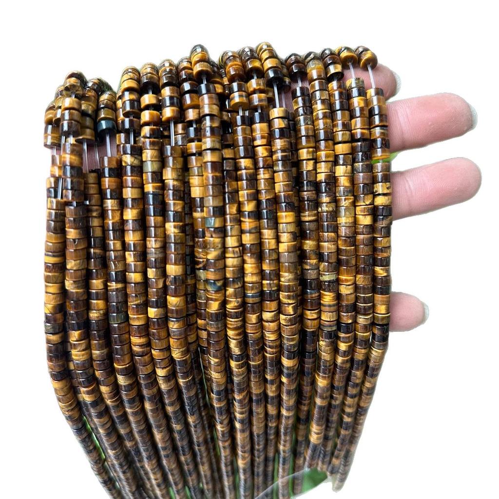 Koraliki z kamienia tygrysiego oka, okrągłe, pod kątem prostym 3x6mm do akcesoriów do biżuterii DIY