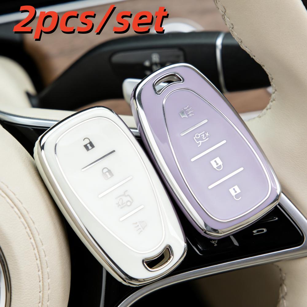 

2Pcs Car Key Case Covers For Chevrolet Chevy Spark Cruze Malibu Camaro Equinox Traverse Sonic Bolt Trax