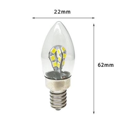 Bombillas LED tipo candelabro, E12 E14, 2 W, 2835 SMD, 24 LED, carcasa de vidrio transparente, 85-265 V, reemplazan lámparas halógenas de 25 W para lámparas de araña.