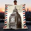 1 Stück Londoner Uhrturm Outdoor Flanell Überwurfdecke Weich, Gemütlich, Warm für Alle Jahreszeiten, Maschinenwaschbar,