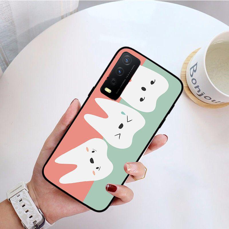 Funda Cartoon Lovely Dentist Tooth Phone Cover For Vivo Y31 Y30 Y33S Y11S Y12S Y17 Y20 Y20S Y21S Y1S Y53S Y15 Y19 Y91C V23 Cases
