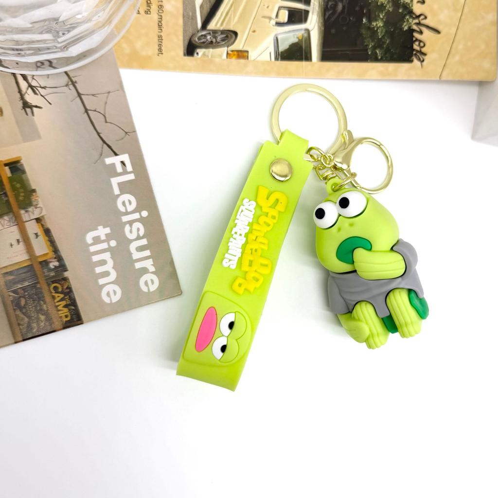 New Creative Cartoon Dumb Biqibao Keychain Bag Car Keychain Accessories Gift Wholesale  DIY Kawaii Cute Personalized Gifts Y2k