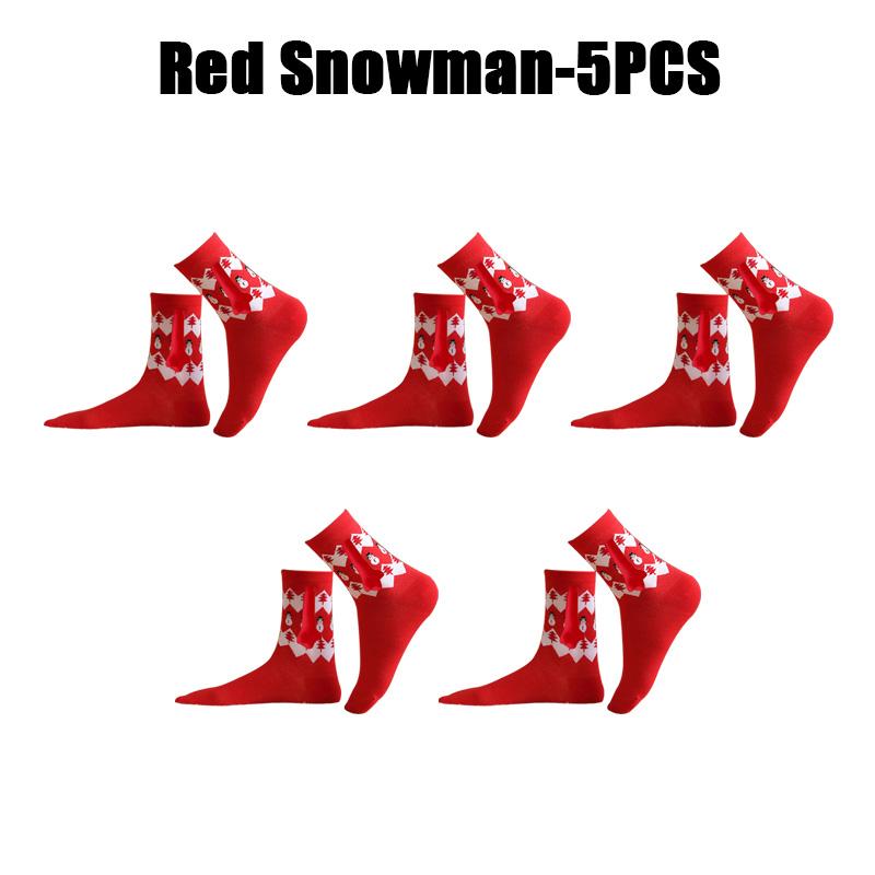 12PCS Christmas Socks Fall and Winter Cotton Magnet Hand-holding Socks Mid-calf Socks Cute Couple Socks Cartoon Christmas Socks