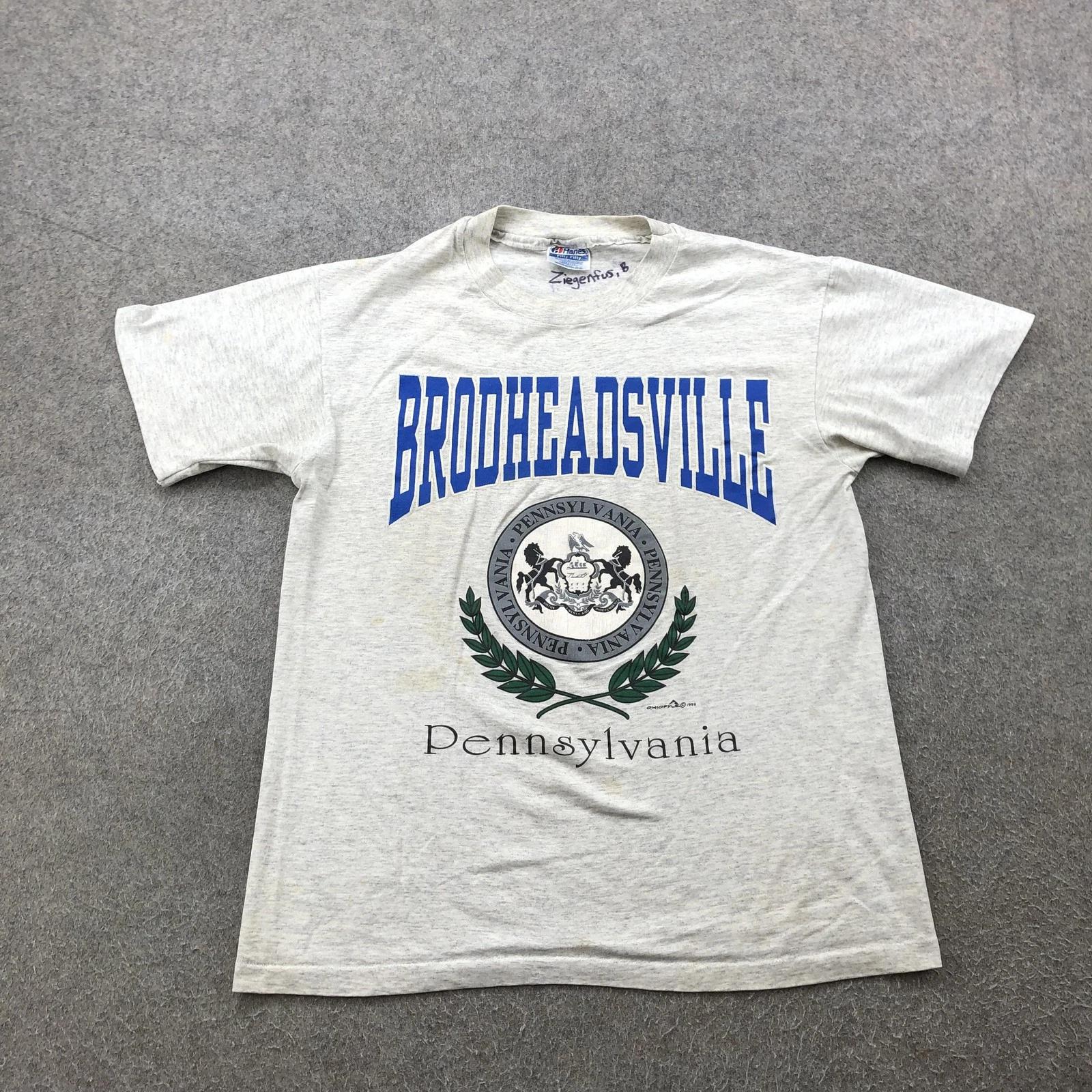 Vintage Brodheadsville Shirt Mens Medium Pennsylvania Souvenir Hanes 90s Tee XL