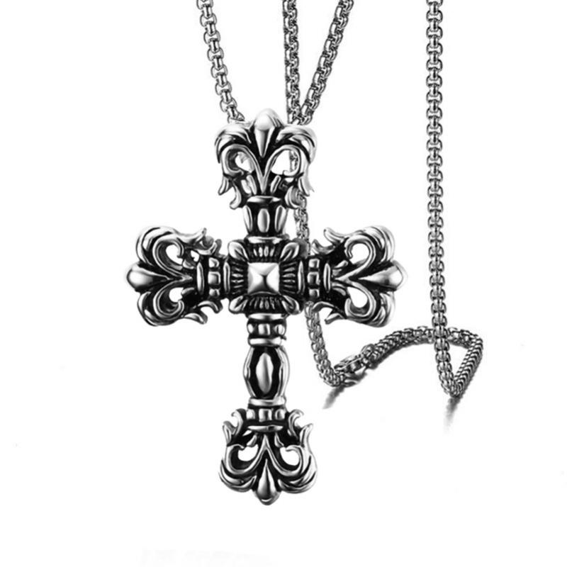 Cross Necklace Punk Men's Necklace Domineering Titanium Steel Titanium Steel Jewelry