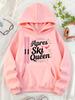 Women Snowboard "Apres Ski Queen" Print Fleece‑Lined Hoodie Warm Casual Sweatshirt With Pocket