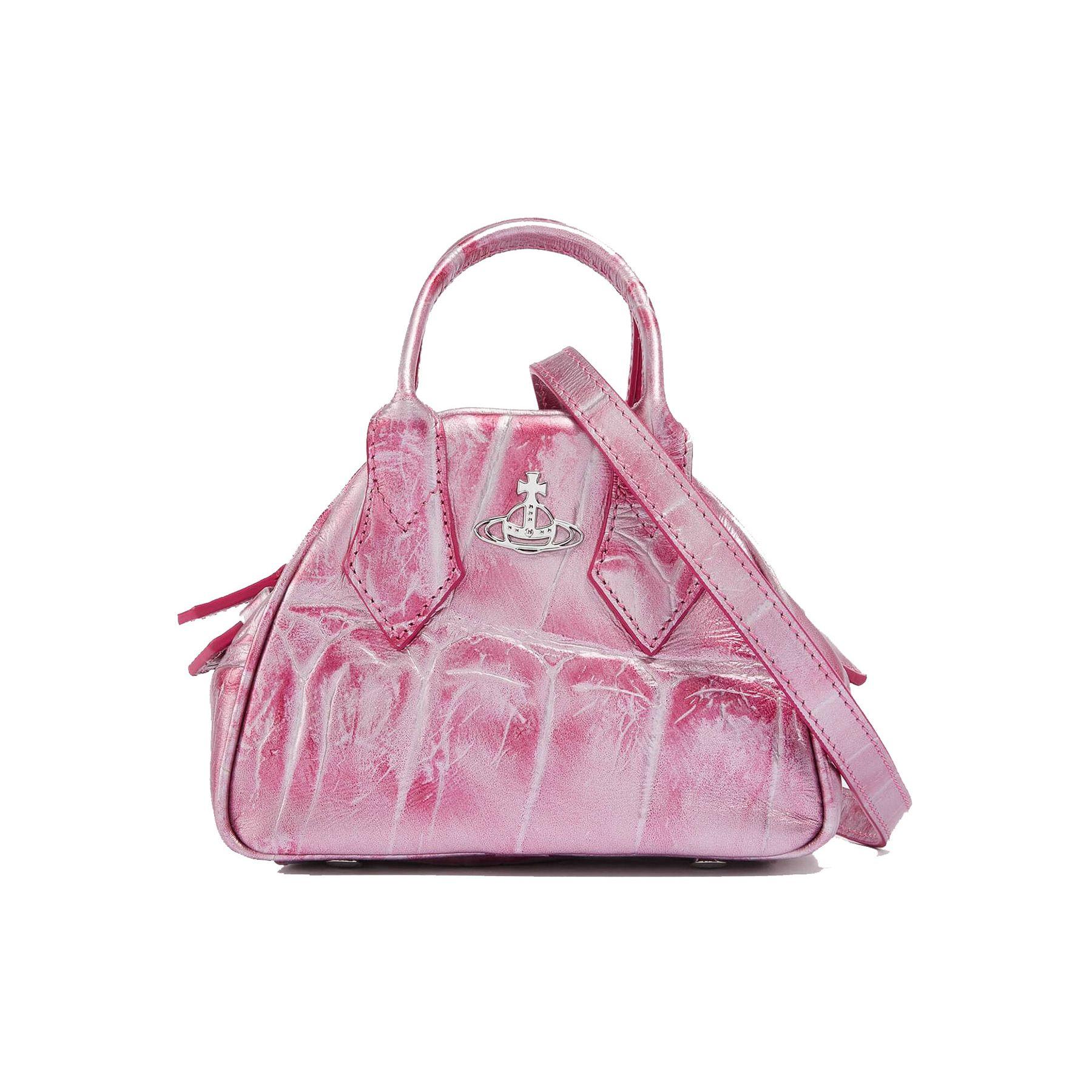 Vivienne Westwood Yasmine Krokodillenreli&euml;f Leer Bowlingtas Dameshandtassen Roze 45030009UL0004HPFG401 Basic Set (Bag+Dust Bag)