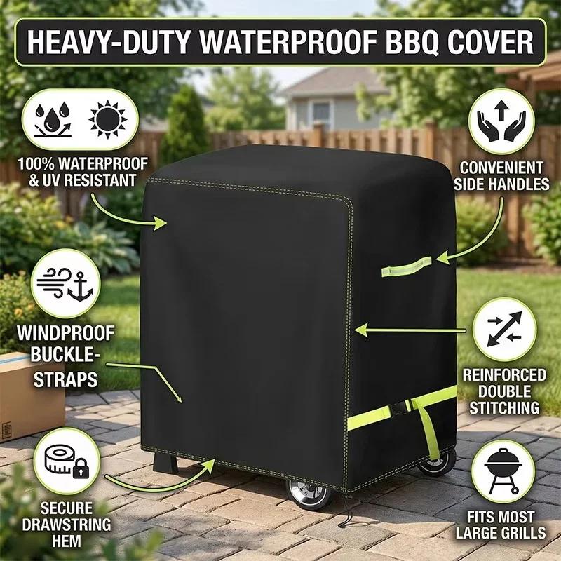 420d Outdoor Bbq Cover,marine Barbecue Stove Protective Hood,lightweight And Portable,dust Bbqcover,waterproof Barbecue Hood